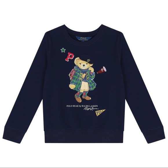 Polo Ralph Lauren Other - Polo Ralph Lauren Girls Navy Blue Polo Bear Sweatshirt, M (8-10)